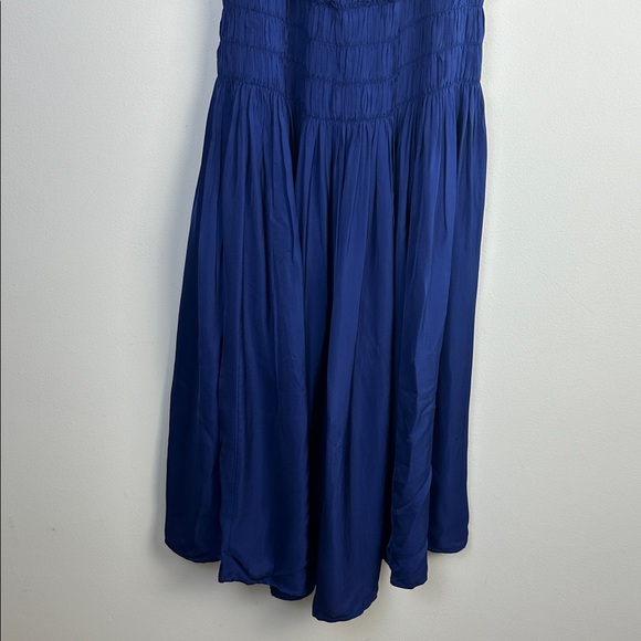 NEW J. Crew Smocked Midi Dress Blue Medium Flowy Adjustable Straps Fit & Flare - Picture 6 of 16
